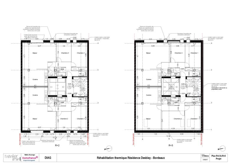 Plans R+2 & R+3 Projet