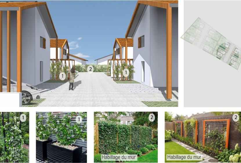 Aménagement des espaces communs, échelle de la rue vers l'échelle privée