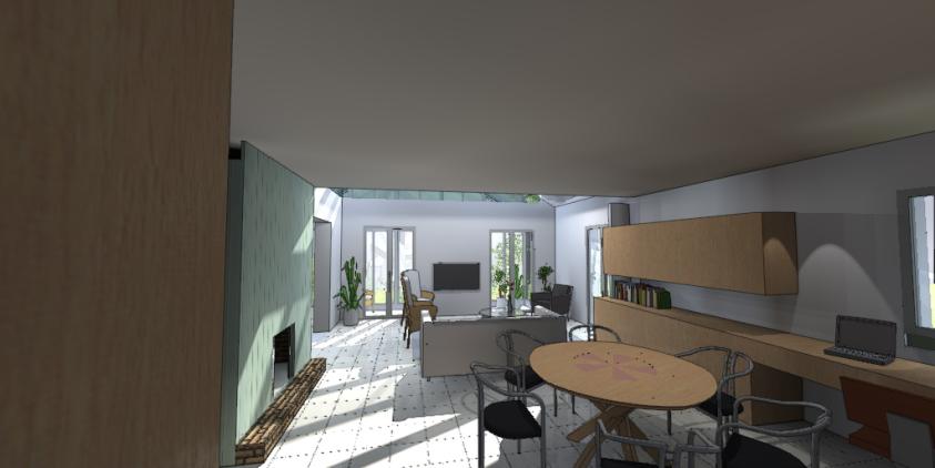 Vue de l'intérieur, requalification des usages grâce aux nouveaux apports de lum