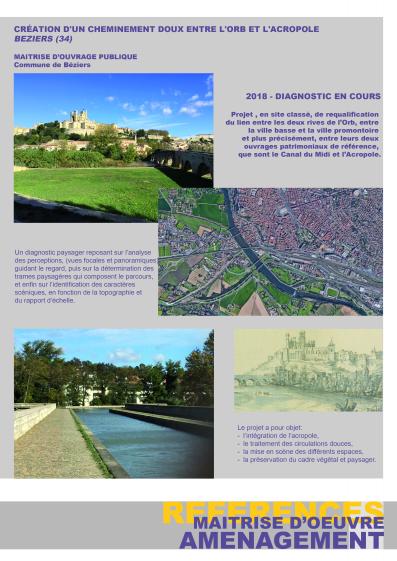 CREATION D'UN CHEMINEMENT DOUX ENTRE L'ORB ET L'ACROPOLE - BEZIERS