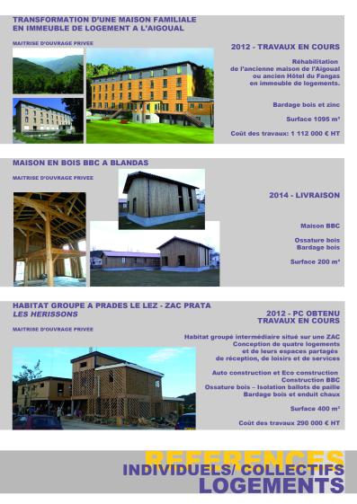 Logements individuels, intermédiaires et collectifs en ossature bois.
