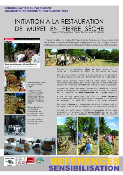 Chantier "école" -  Re-Construire un mur en pierres sèches