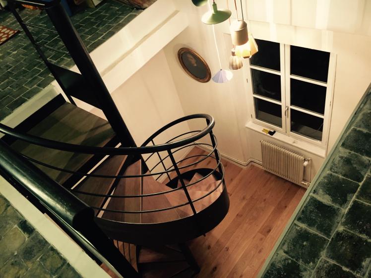 Trémie percée, reliant les deux niveaux de l'appartement