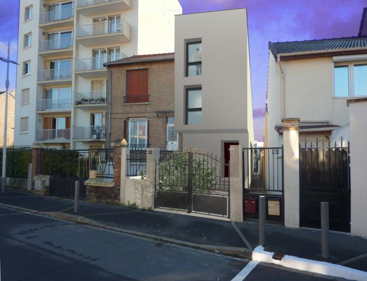 maison contemporaine sur parcelle étroite