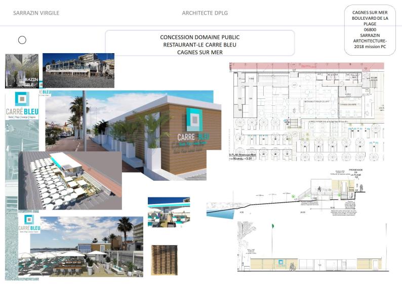 CONCESSION DOMAINE PUBLIC RESTAURANT-LE CARRE BLEU CAGNES SUR MER