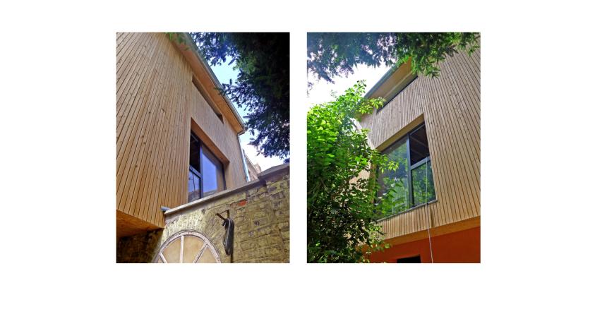 Rénovation de deux maisons de ville à Lille - Extension Ossature bois - Bardage 