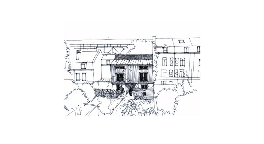 Rénovation de deux maisons de ville à Lille - Croquis d'insertion