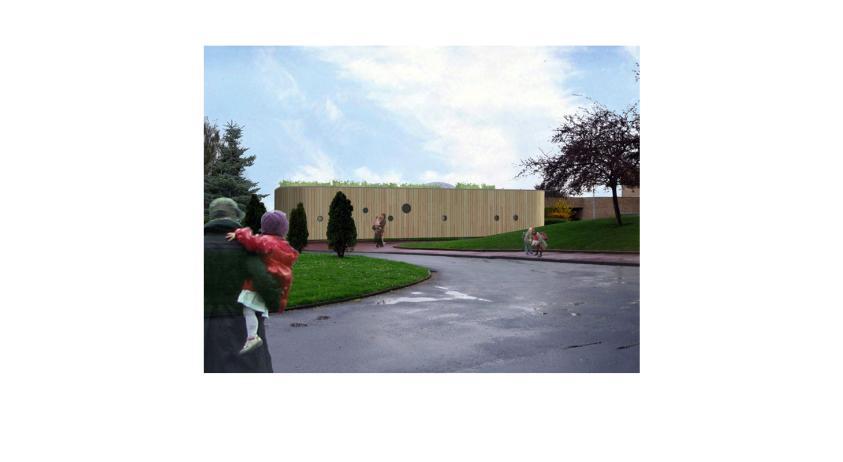 Extension du Groupe Scolaire Les Peupliers - Image de synthèse - Vue sur l'entré