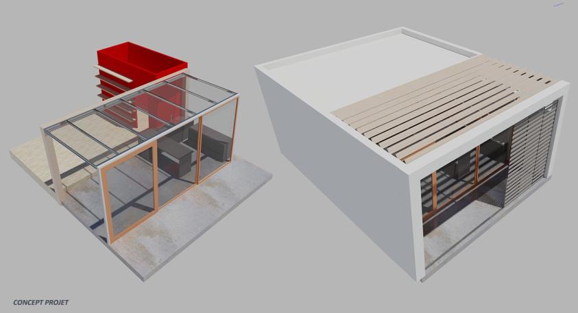 Vue perspective du projet en phase conception