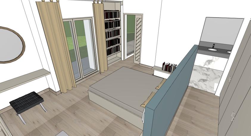 Vue Chambre - dressing - salle de bain