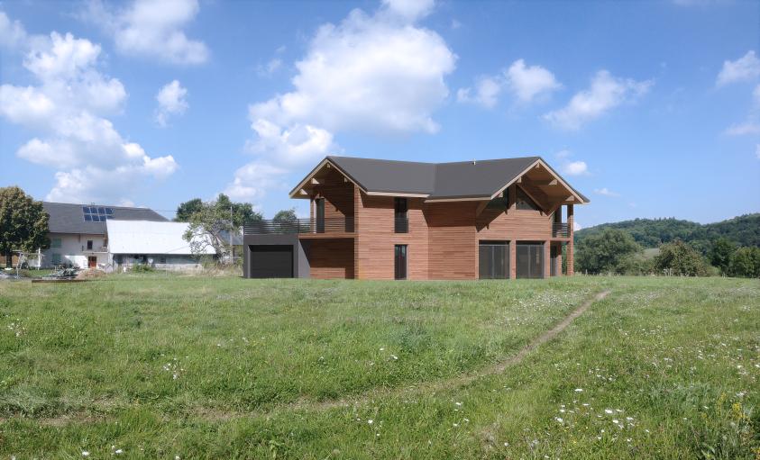 Conception d'une maison individuelle contemporaine bois.