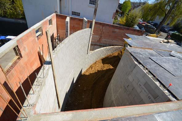 Rampe parking en phase chantier.