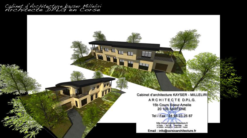 Résidence d'architecte contemporaine & écologique de standing de 4 appartements 