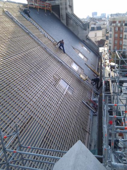 Chantier - Tranche 1 : Réfection des couvertures en ardoises et des verrières