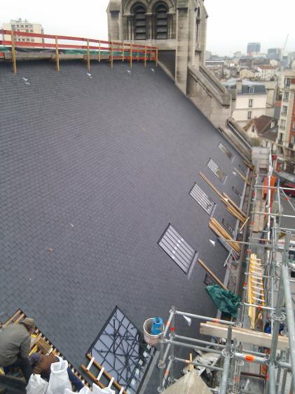 Chantier - Tranche 1 : Réfection des couvertures en ardoises et des verrières