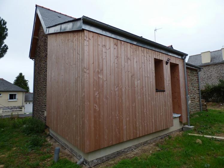 Isolation par l'extérieur d'une partie existante en ossature bois et isolé en la