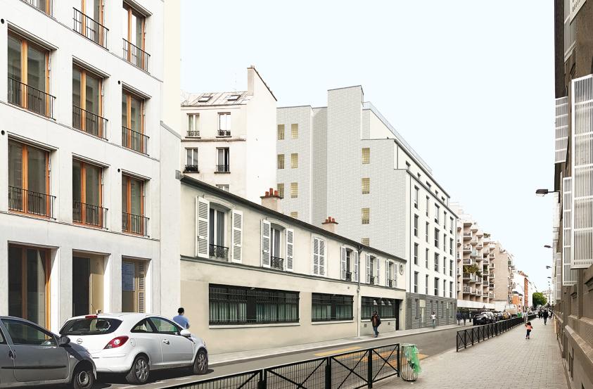 Vue perspective rue Pajol
