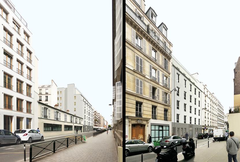 Vues perspectives rue Pajol et rue Philippe de Girard