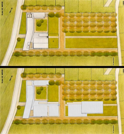 FACULTE DES SPORTS - LIEVIN : tranche 2 - plans masse des phases 1 et 2