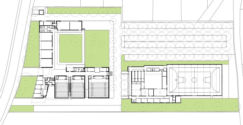 GYMNASE ET CENTRE DE RECHERCHE DE LA FACULTE DES SPORTS - LIEVIN: plan de RDC