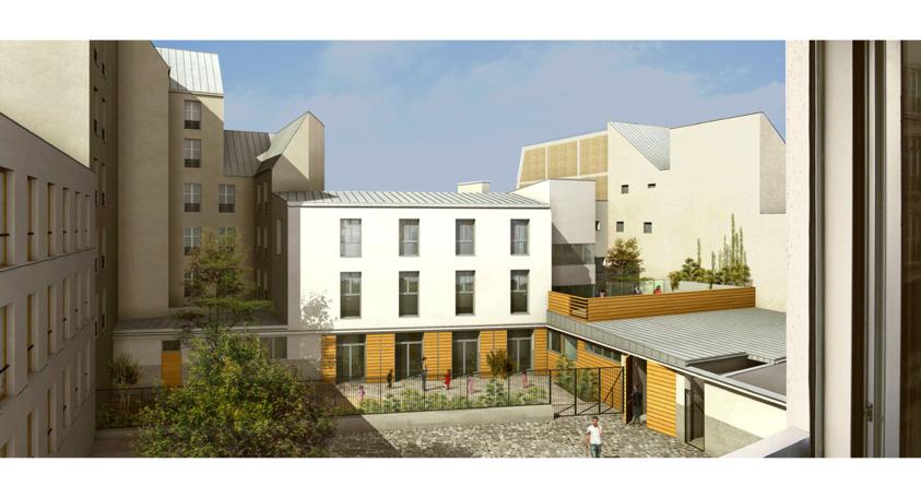 vue perspective sur la cour