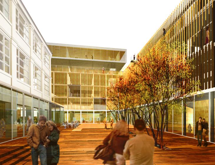 vue perspective sur la cour