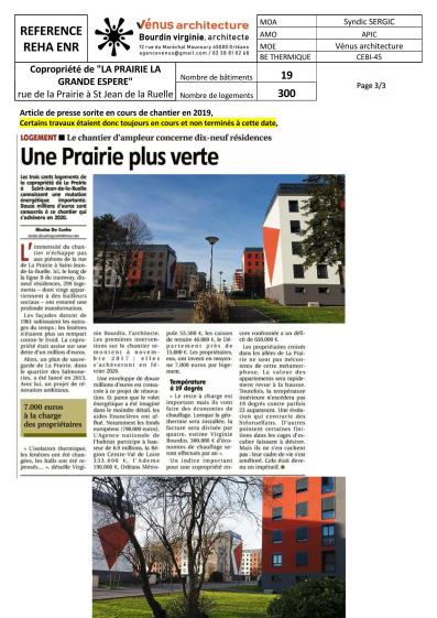 Rénovation énergétique 300 logements, Copropriété de La Prairie de grande Espère