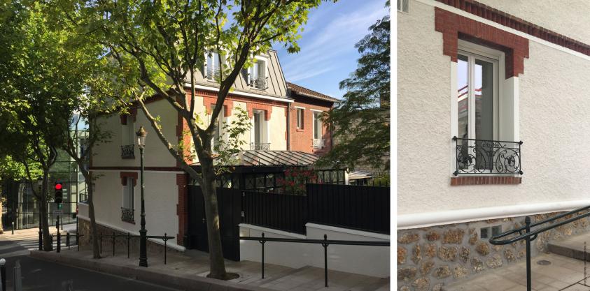 Maison ouvrière - verrière extérieure acier sur mesure