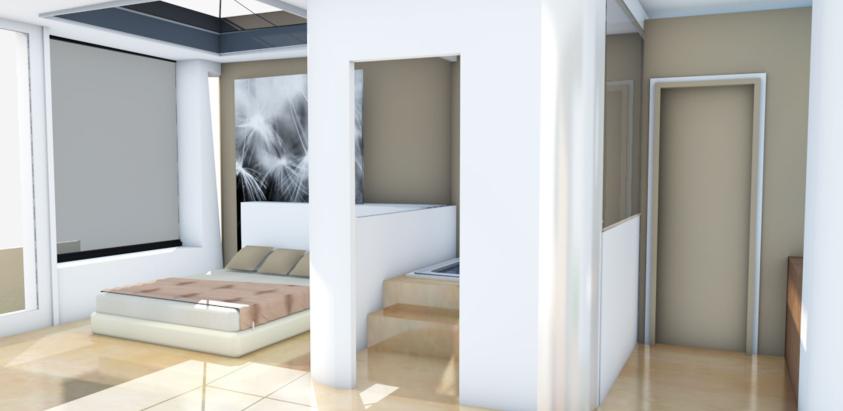la Suite avec chambre et salle de bain indépendante