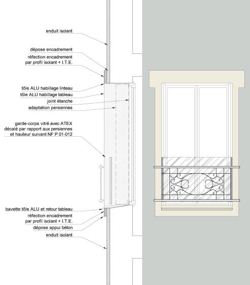 Détail de principe : isolation thermique par l'extérieur