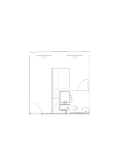 Plan type : réunion de 2 chambres pour créer 1 chambre adaptée