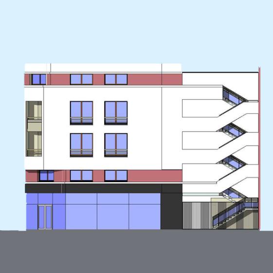 Façade rue Emile Bident