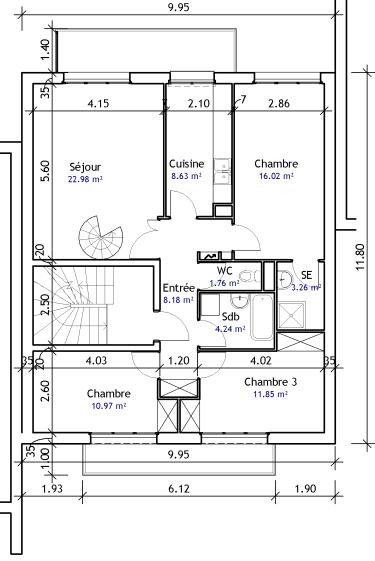 Plan du 1er étage