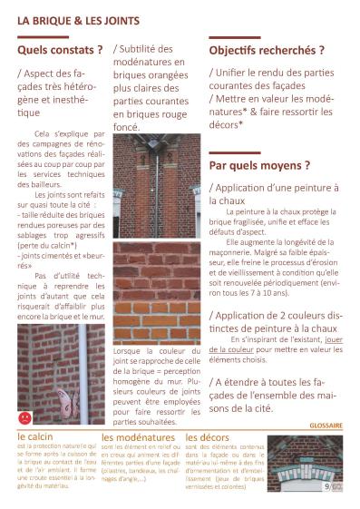 EXTRAIT DE FICHE DE RECOMMANDATIONS : RESTAURER LA MAÇONNERIE EN BRIQUES & METTR
