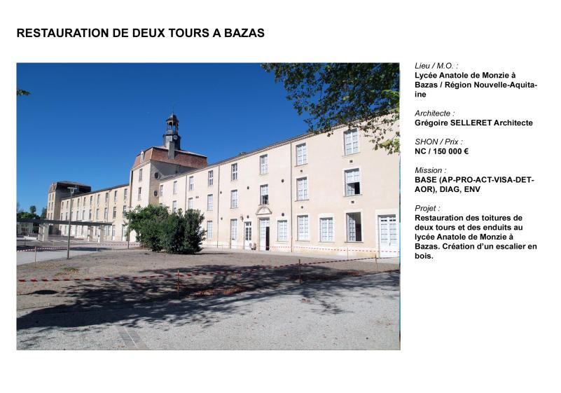 Restauration des toitures de deux tours