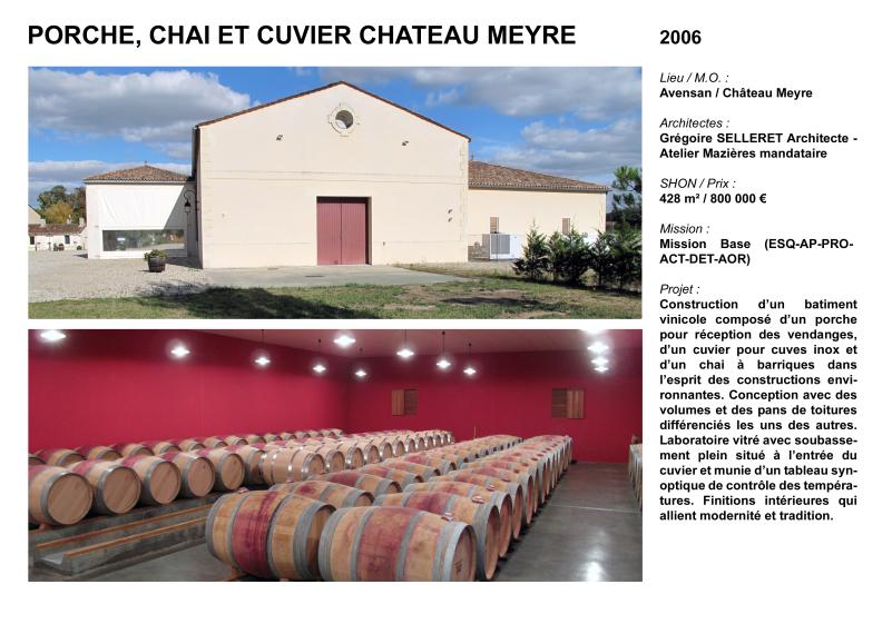 Porche, chai et cuvier chateau Meyre