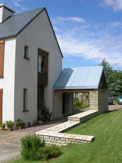 Le porche couvert en Alucobond