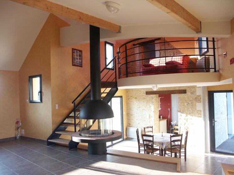 Grand volume en extension, enfilade intérieur extérieur