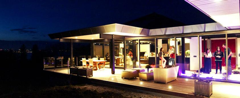 Maison bioclimatique Messery-Terrasse vue nuit