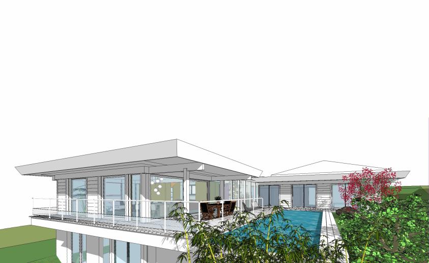 Maison bioclimatique Messery-Esquisse façade Sud