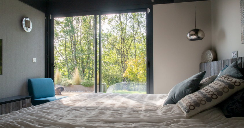 Maison bois bioclimatique Bonnes-sur-Menoge _ Chambre parentale