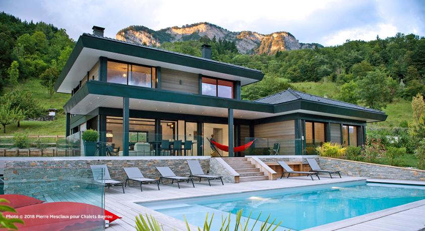 Maison bois bioclimatique Bonneville - Façade Sud