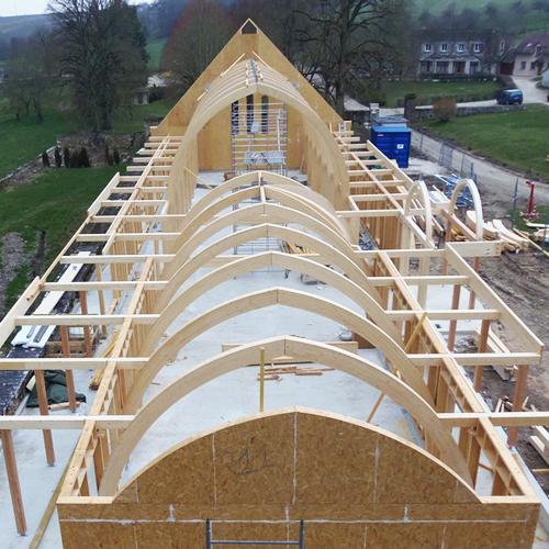 Chapelle bois bioclimatique - Structure voute