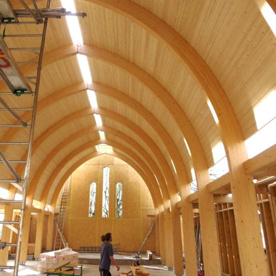Chapelle bois bioclimatique - Voute bois