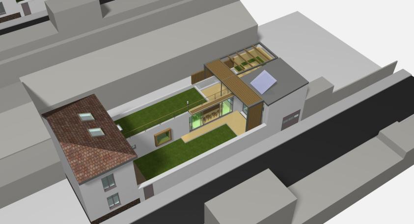 Extension d'une maison sur jardin