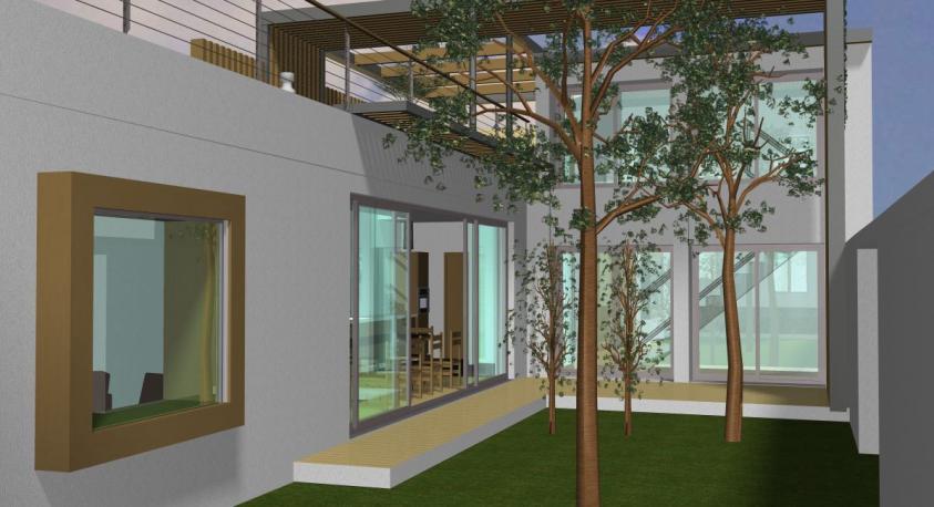 Extension d'une maison sur jardin