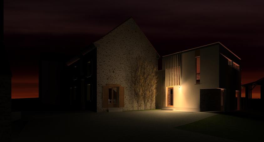 Saint-Eugène, extension maison, projet cour