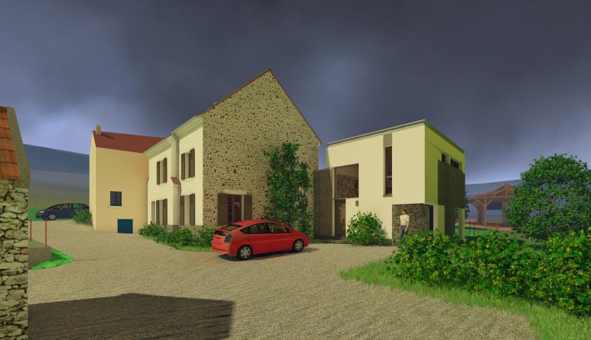 Saint-Eugène, extension maison, projet cour