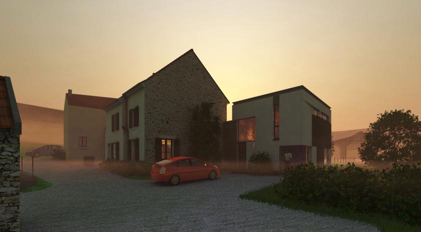 Saint-Eugène, extension maison, projet cour