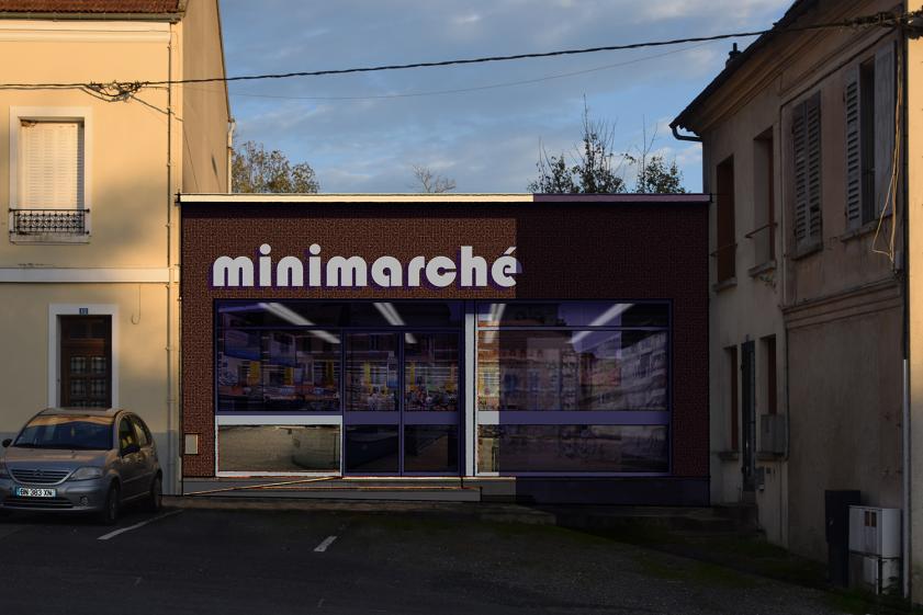 Viels-Maisons, aménagement commerce, projet façade moderne brun